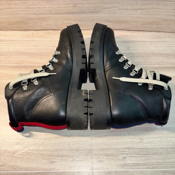 Steve Madden Bam Black Leather Combat Boots - Picture 5 of 9